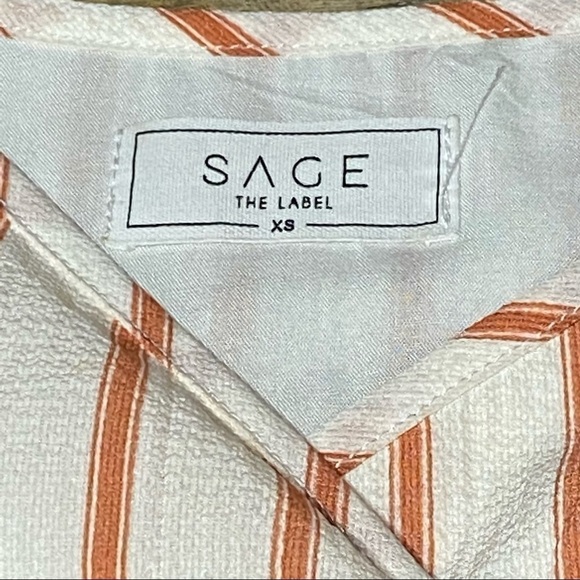 Sage the Label Coral Orange Stripe Wrap Dress - Picture 2 of 7